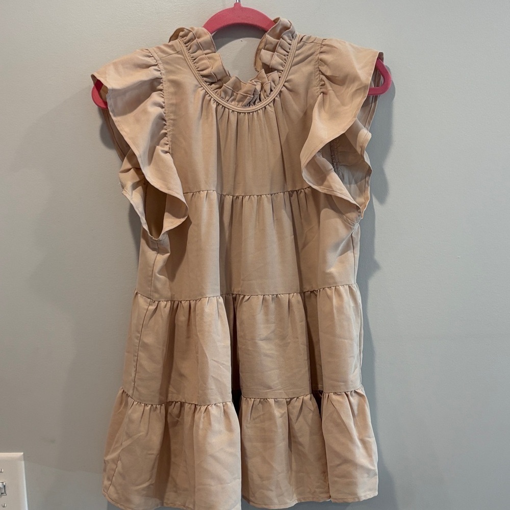 Entro Cream Ruffle Sleeve Tank Top